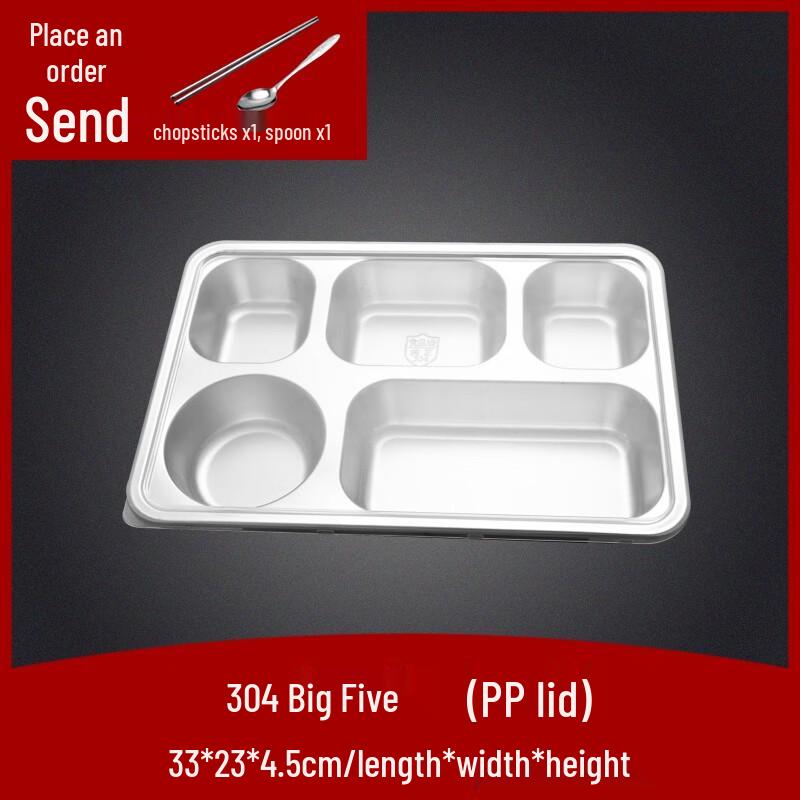 Naijiang 304 Stainless Steel Divided Lunch Tray