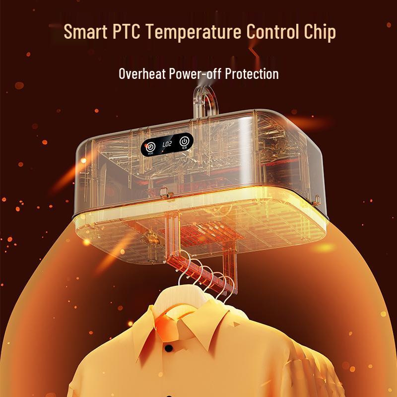 Portable Smart Clothes Dryer with Ion Quick Dry & Sterilization - Compact, Automatic, Foldable Storage.