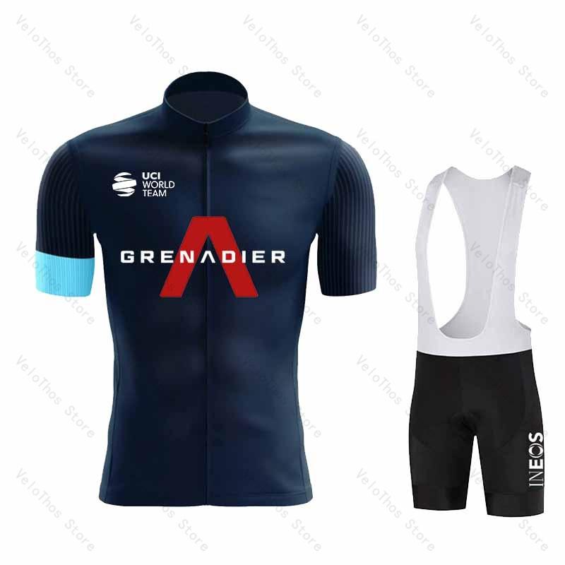 Ineos Grenadier Radsport Set Kurzarm Trikot und Trägerhose Pro Race Fahrradbekleidung Anzug Sommer MTB Kleidung Trikot Atmungsaktiv