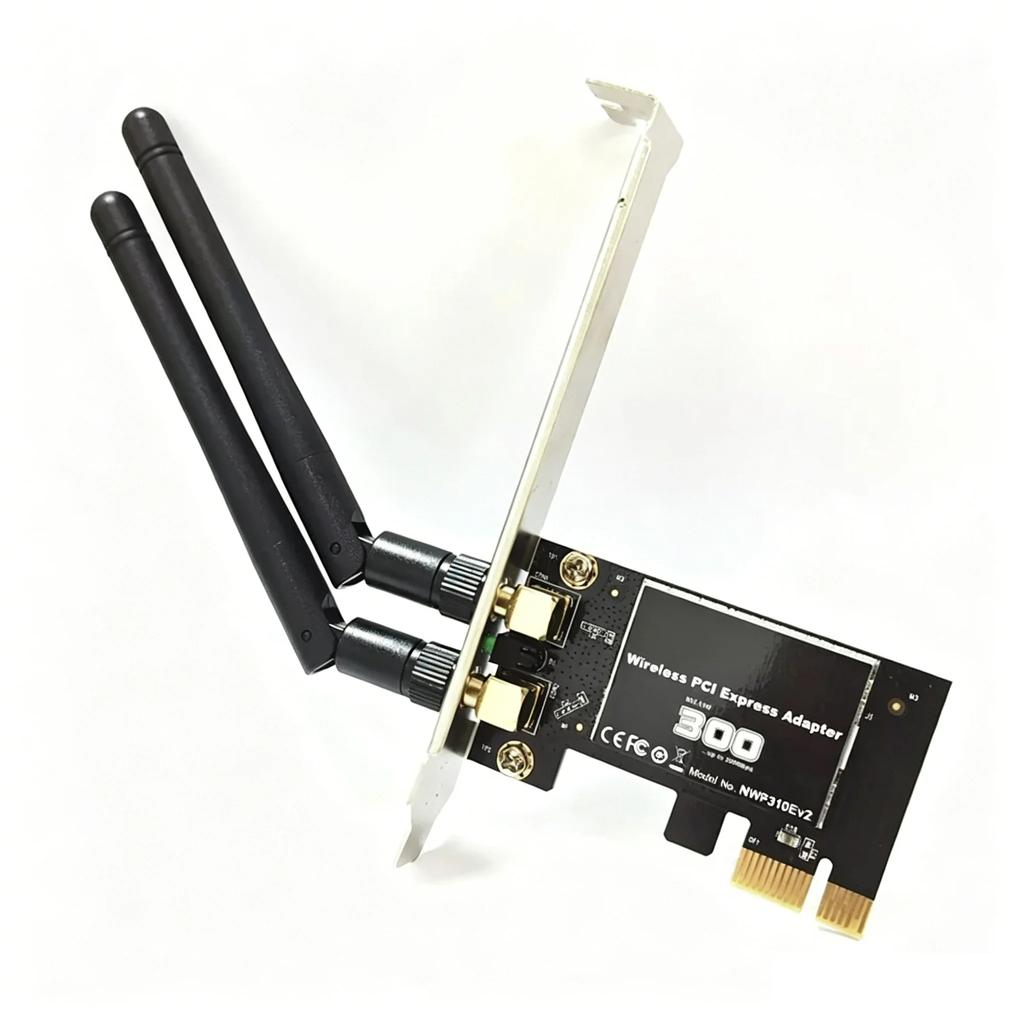 KEBIDUMEI 300Mbps PCI-E Wireless Adapter RTL8192 NWP310E Network Card 2.4G 802.11N WiFi Adapter for Desktop Windows 7/8/10/11