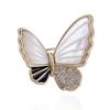 Elegant Gold-Plated Seashell Butterfly Brooch with Zircon for Women - Anti-exposure High-end Corsage Pin