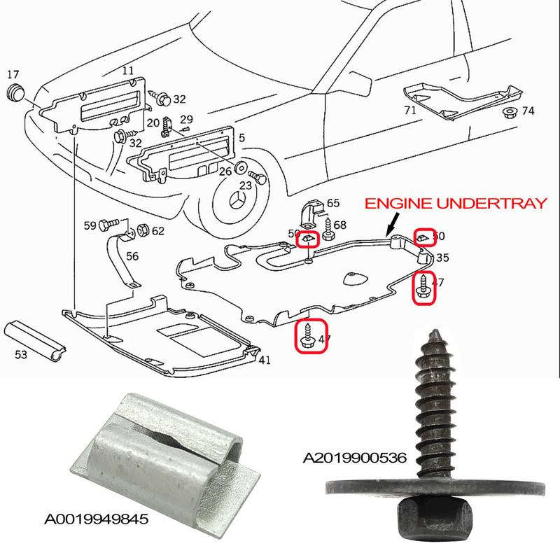 20x For MERCEDES BENZ C E S SL SLK W204 W203 Engine Undertray Cover Splash Guard Screws Washer Nuts Bolt A2019900536 A0019949845