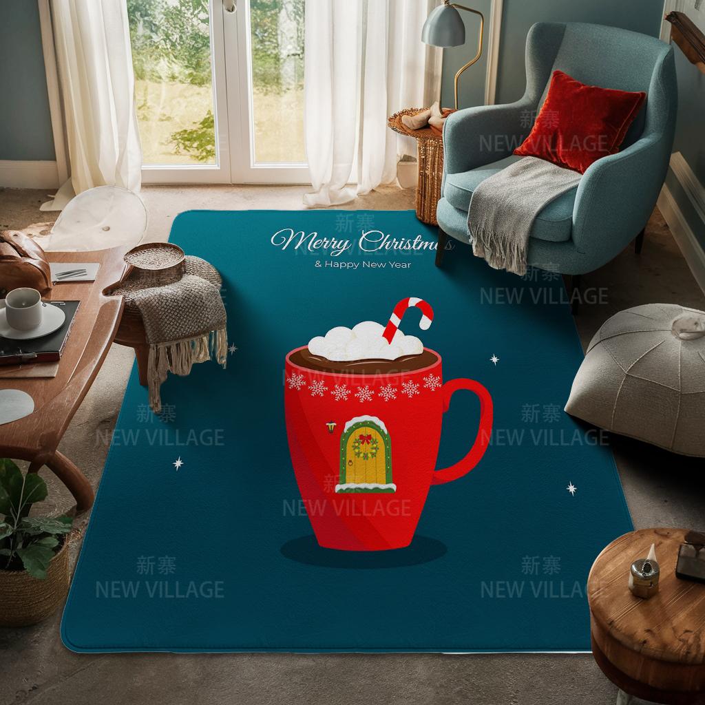 House Entrance Carpet Home Door Mat Living Room Bath Foot Bathroom Non-slip Water Absorption Rugs Bath Merry Christmas Winter