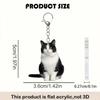 Set of 4 Elegant Cat Keychain Cat Keyring Bag Charm Keychain Set Portable Key Accessory Acrylic Texture for Animal Lover