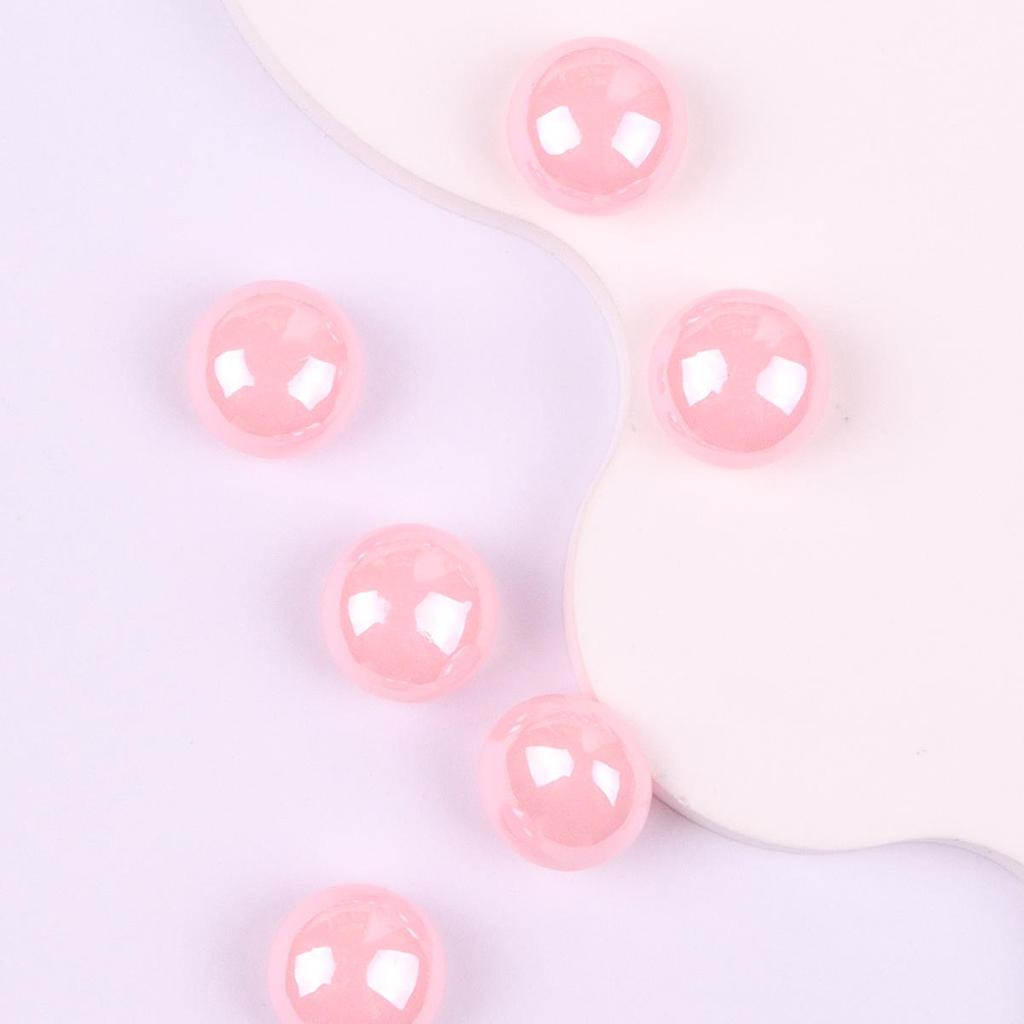 12mm Round Half-Face Steamed Bun Beads for DIY Crocs, Earrings, Hair Clips, and Jewelry Accessories.