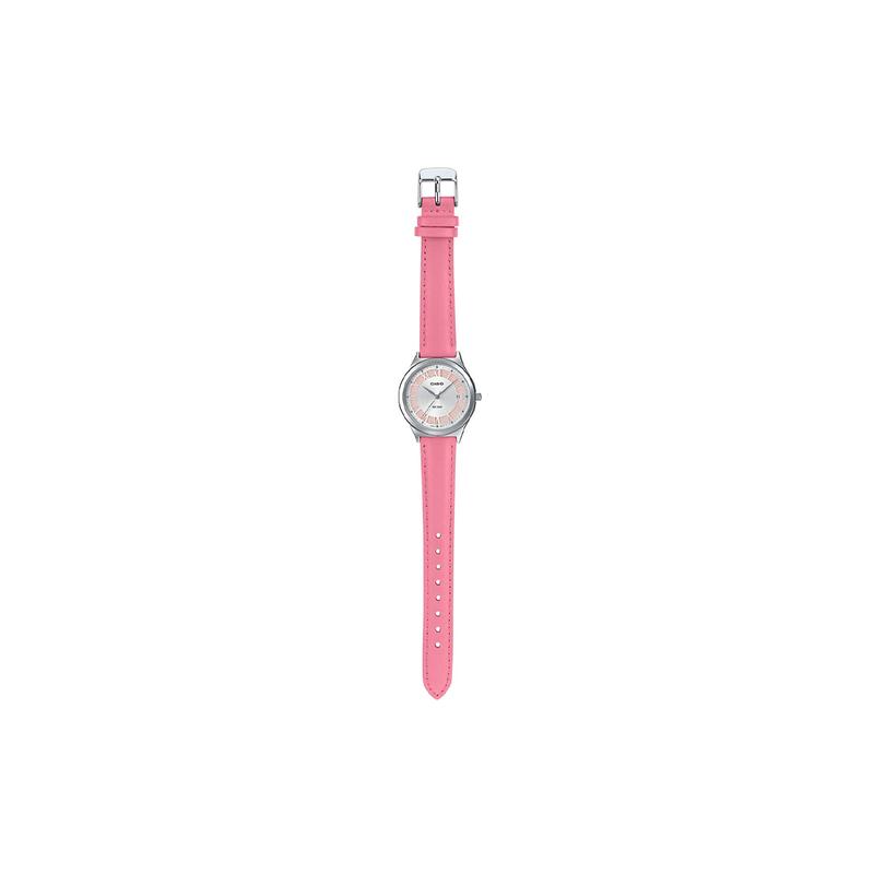 Casio STANDARD Series 50 Meters Waterproof Quartz Movement Leather Strap Japanese and Korean Watch 40 Women's Watch Silver Dial LTP-E141L-4A3