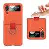 Simplicity Fashion Foldable Ring Buckle Holder Phone Case For Samsung Galaxy Z Flip 3 4 5 5G Shockproof Soft Silicone Back Cover