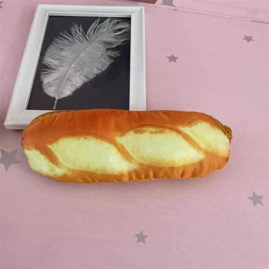 Kantoorbenodigdheden Doos Cartoon Imitatie Brood Ontwerp Etui Ritsluiting Make-up Kwastenhouder Schoolbenodigdheden Organizer