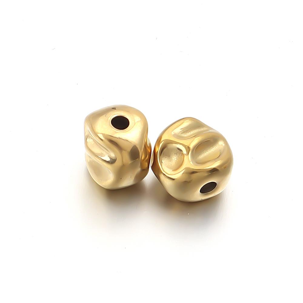 5-10pcs Irregular Gold Color Stainless Steel Beads for Jewelry Making Meteorite Beads Spacer Beads DIY Bracelet Necklace