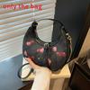 Shoulder Crossbody Fashion Bag With Cherry Print And Chain Design Daily For