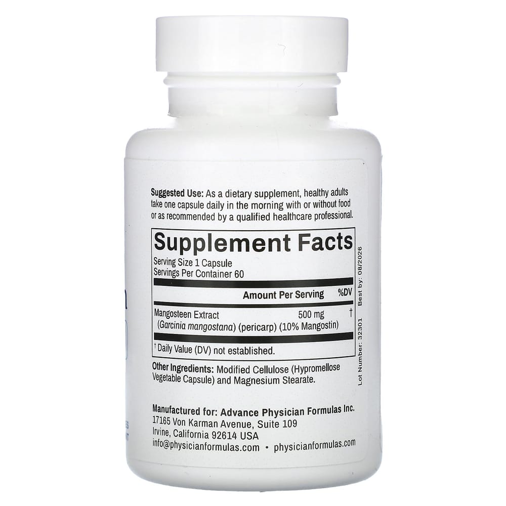 Advance Physician Formulas Mangosteen 500mg, 60 Capsules