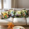 1Pc Easter Day Pillow Cover Spring Flowers Rabbit Pattern Printing Home Room Decoration Sofa Chair Cushion Cover