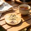 Reusable Wooden Table Coasters 6Pcs Wood for Drinks, Heat Resistant Drink Mat, Anti-slip Round Drinks Mats Dining Room, Coffee And Office Desktop