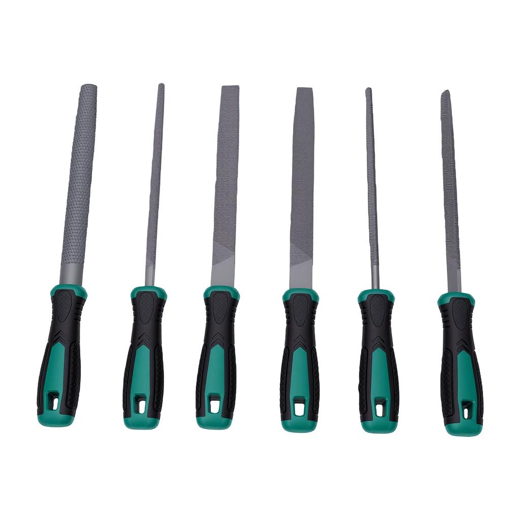 6 Pcs File Set with Ergonomic Rubber Handle Portable File Kit for Woodworking Jewelry Repair