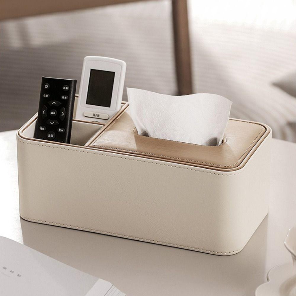 PU Leather Tissue Box Luxury Tissue Box Cover Household Tissue Storage Box Hotel Living Room