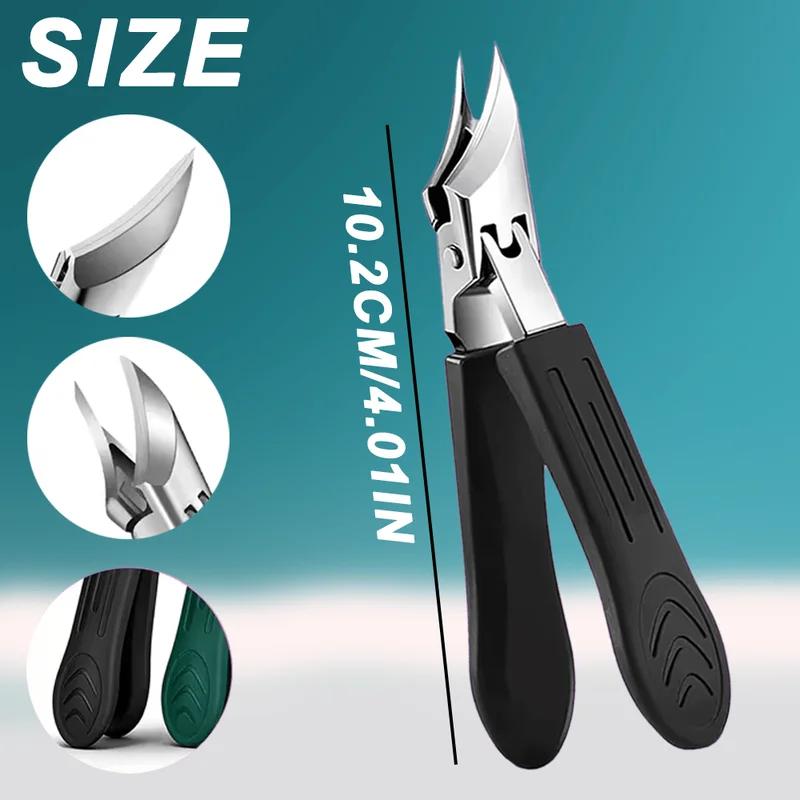1Pc Ultra Sharp Angled Stainless Steel Nail Clipper 25° Blade Wide Jaw Anti-Splash For Ingrown Toenail Manicure Pedicure Tools