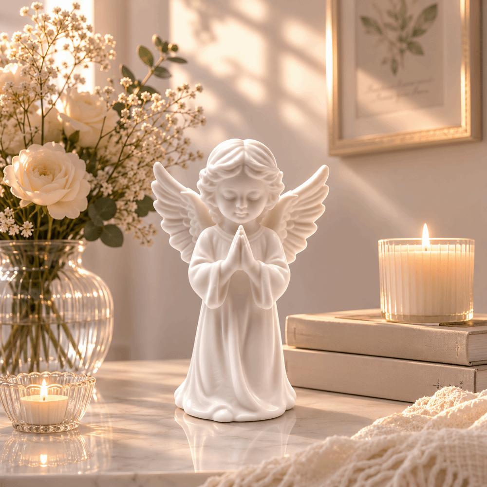 Decoration Desktop Ornaments Light Luxury Guardian Angel Figurine Cute Girl Sculpture Office