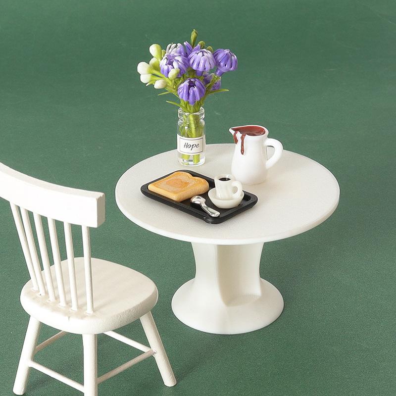 7Pcs Desktop Scene Simulation Micro Model Parts Handmade Miniature Dollhouse Coffee Cup Model Decorative Tray Plate Accessories