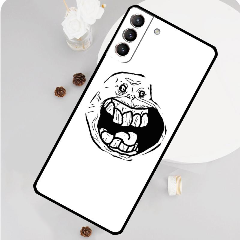 Troll Face Meme Case For Samsung Galaxy S23 FE S20 S21 S22 Ultra S8 S9 S10 Plus Note 10 20 Ultra Soft Cover
