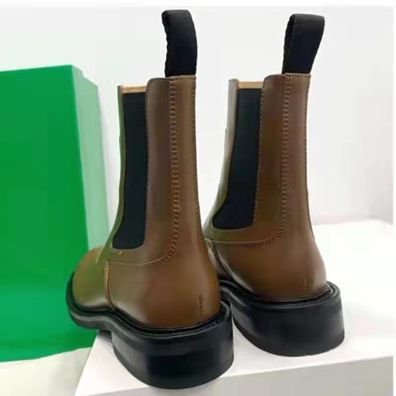 Fashion NEW Women Ankle Boots Fashion Eelgant Side Shoes Vintage Square Heels Autumn Winter Ladies Chelsea Booties