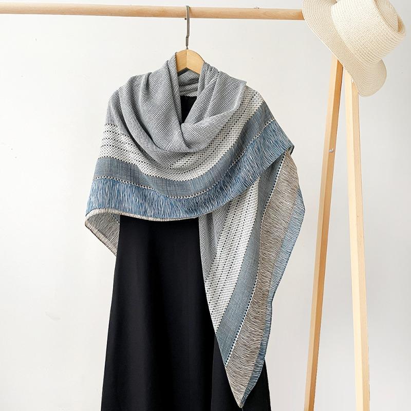 Spring and Summer Thin Imitation Cotton and Linen Shawl, Travel Photo, Color Printed Scarf, Air-conditioned Room Large Square Scarf