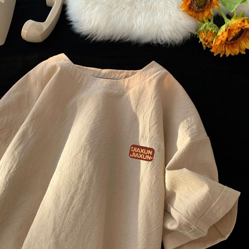 Mens Fashion Loose Crew Neck Short Sleeve Casual Daily Summer T Shirt