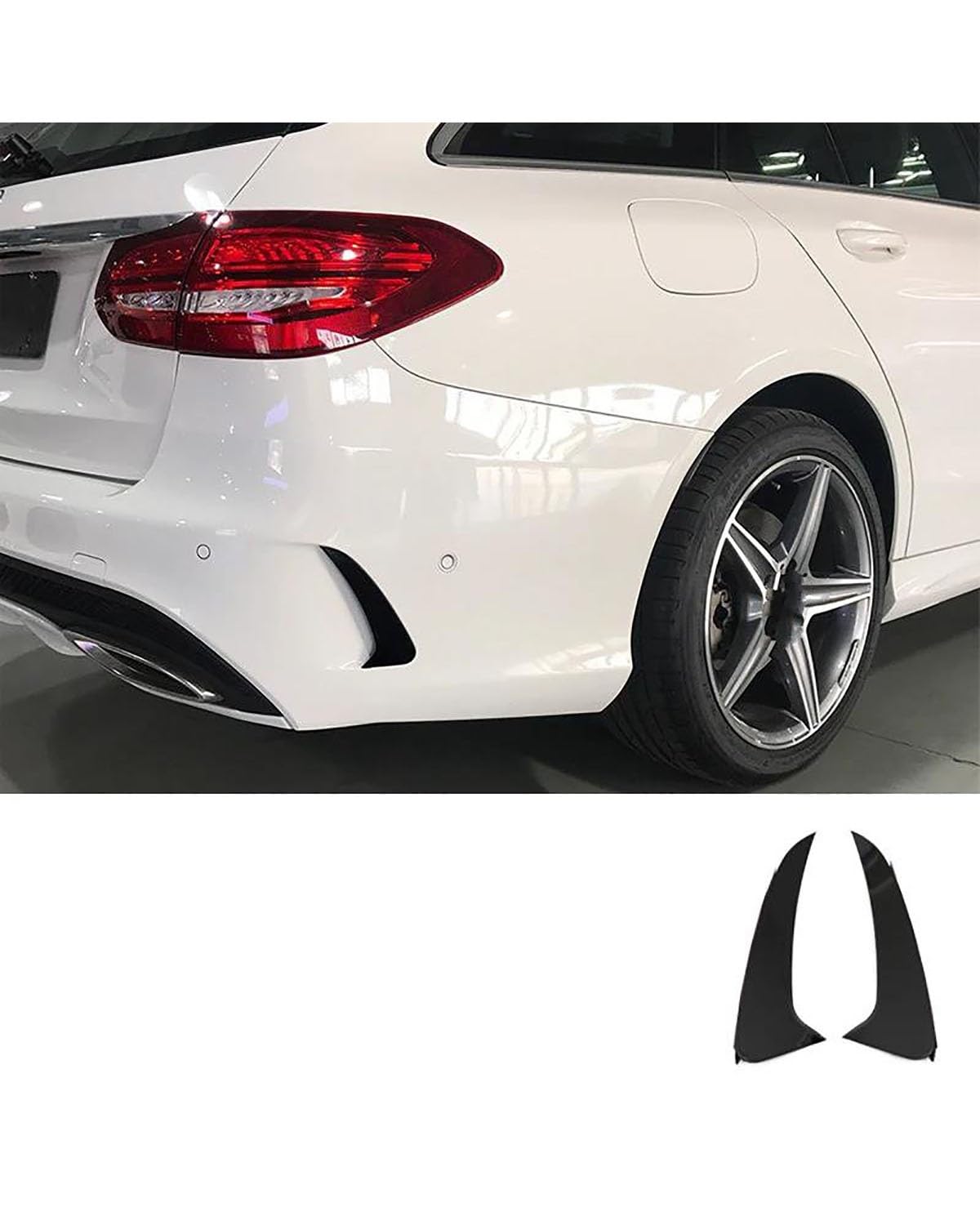 

Bumper Spoiler for C-Class W205 for C205 S205 Coupe Sedan Wagon Gloss Black Rear For Wagon Black