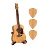 Wooden Guitar Pick Box With Stand,3PCS Unique Guitar Picks,Guitar Pick Holder Box,Musician Engraved Wooden Plectrum Case