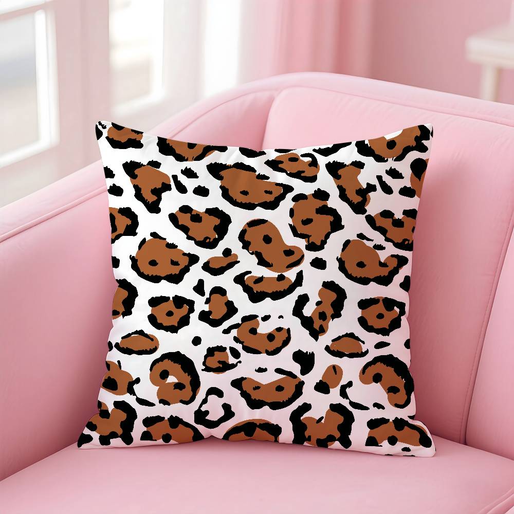 Art Leopard Print Texture Pillow Case Pattern Printing Pillowcase Living Room Sofa Cushion Cover Bedroom Room Decor