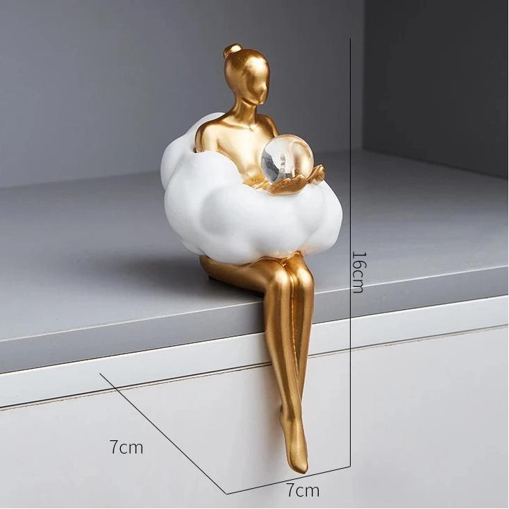 Abstract Cloud Ballet Girl Desk Figurine Ornament – Creative Home & Study Decoration