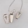 Dark Goth Style Coffin Shape Keychain Pendant Necklace Daily Wear Jewelry Perfect for Punk Lovers and Trendsetters