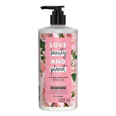 Love Beauty & Planet Natural Murumuru Butter & Rose Glow Body Lotion | 24 Hour Moisturization | Non-Sticky | Fast Absorbing | For Normal To Dry Skin |