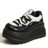 Fashion 9CM NEW Microfiber Leather Vulcanize Summer High Brand Comfy PUNK 2024 Spring Autumn Platform Women Chunky Sneaker Loafer Shoes