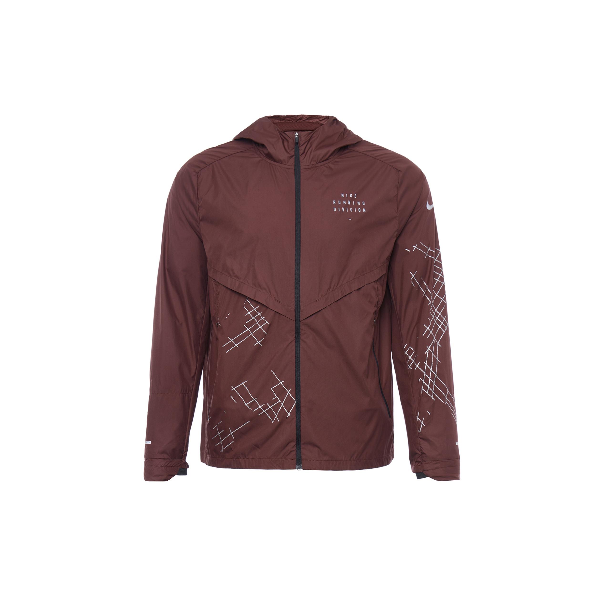 Nike Alphabet Zipper Hooded Track Jacket Men s Brown DQ6519-652 L