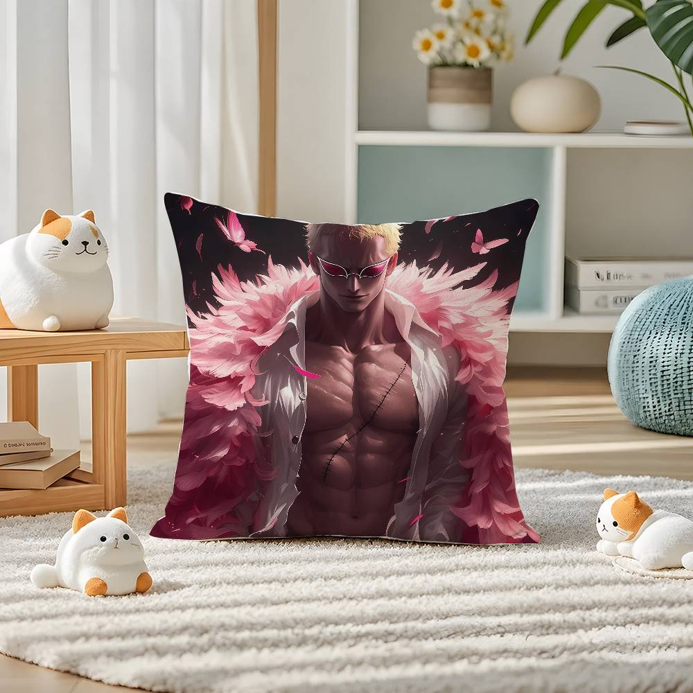 One Piece Roronoa Zoro Anime Plush Pillow Cover Soft Short Plush Cushion Cover For Sofa Bedroom Home Decor Gift Decoration