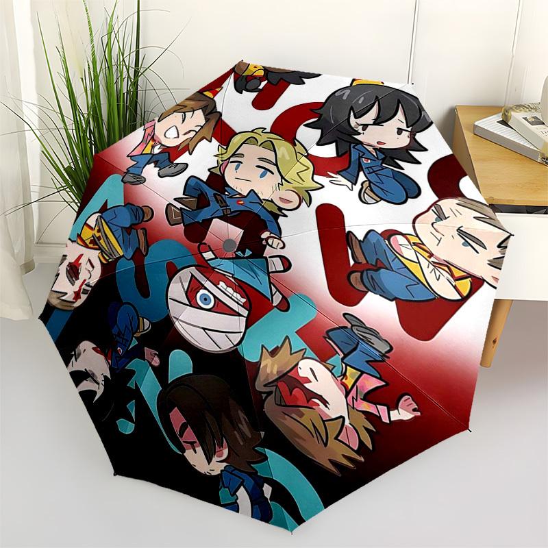 

1pc Chibi Characters Outdoor Umbrella - Automatic Opening/Closing - Portable 3-Fold Design - 8-Rib Iron Frame - Perfect Gift for Fans, Travelers,