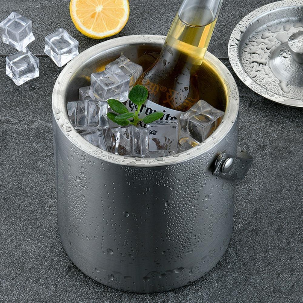 Double Wall Insulated Ice Bucket 1.4/2/3 L Chilling Beer Container Beer Cooler Bucket Pub