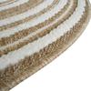 Round Rug Jute Look White Embossed Patterns Diameter 120