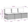 3 Seater Garden Sofa with Cushions Rattan Look PP Brown