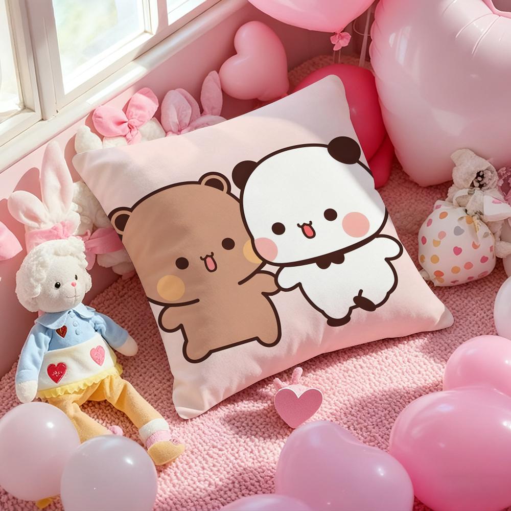 Panda Bubu And Dudu Cushion Cover Pattern Printed Pillowcase for Living Room Sofa Cushion Cover & Bedroom Decor