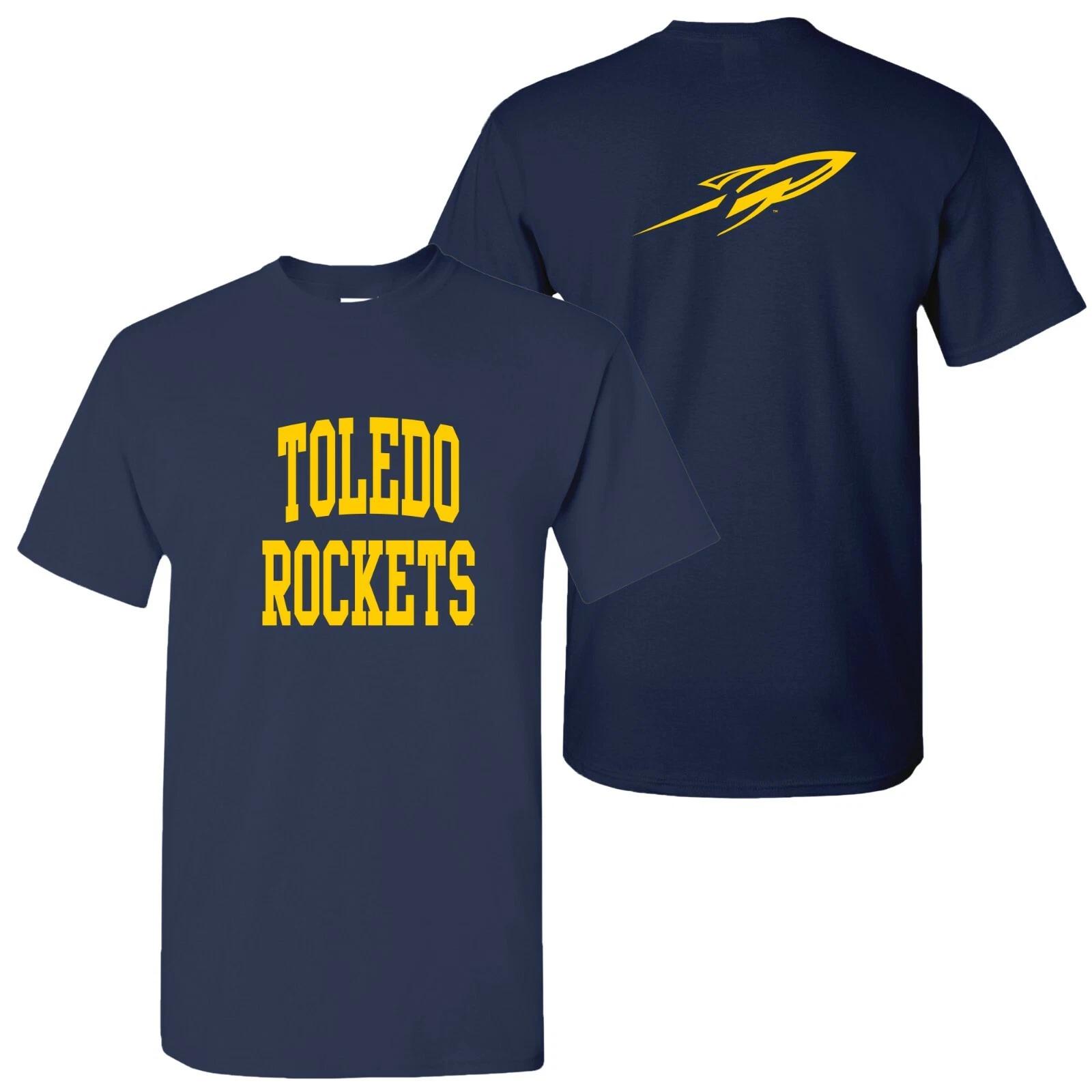 Toledo Rockets Front and Back Print T-Shirt - Navy 4XL