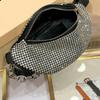 Sparkly Rhineste Fanny Pack Belt Bag for Women Travel Waist Bags Fashi Waist Pack Banana Bag Chest Shoulder Crossbody Bags