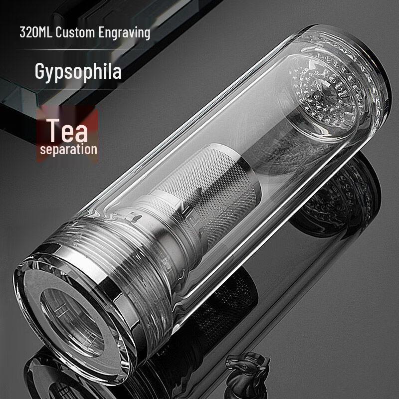 Double-Layer Tea Infuser Glass Cup