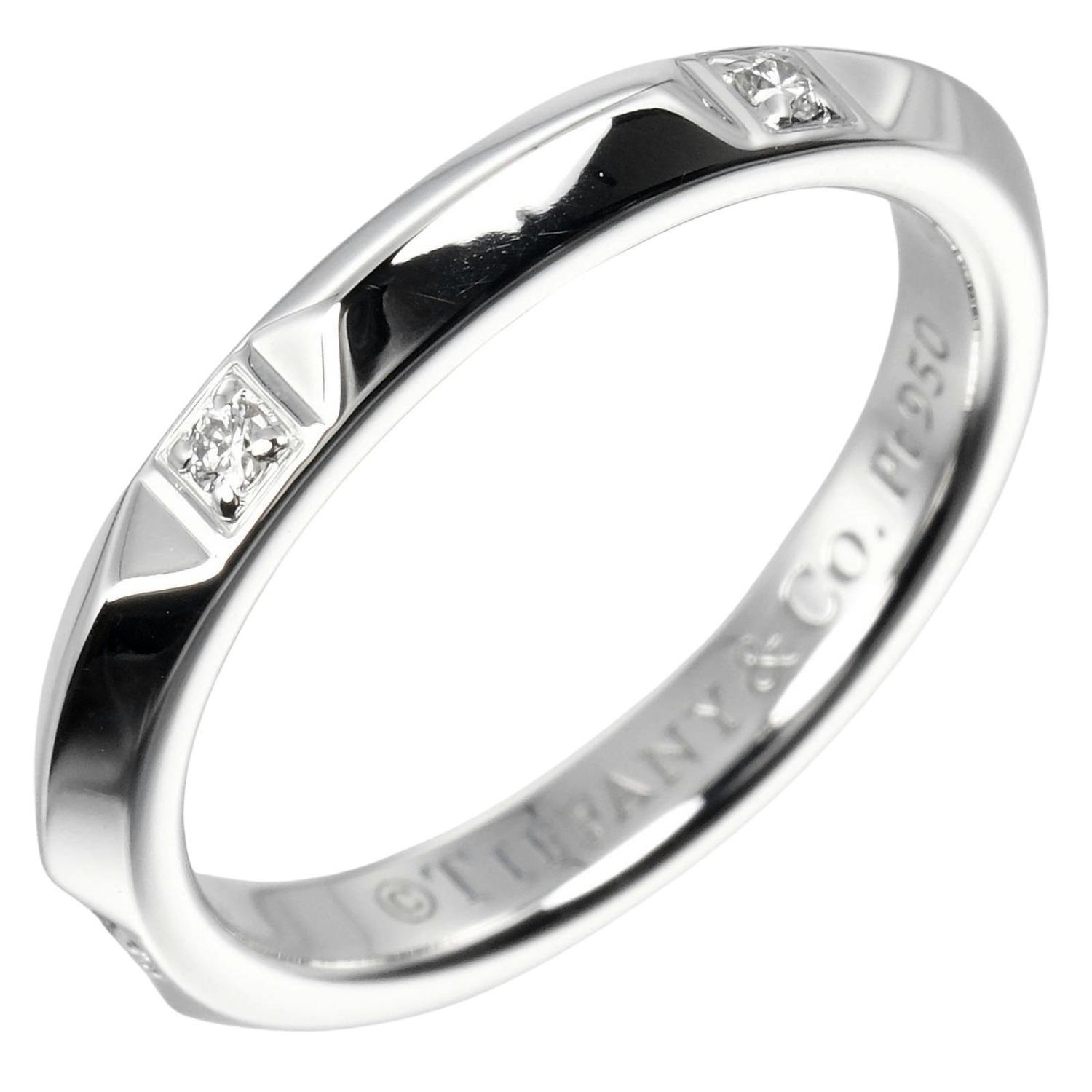 

TIFFANY&Co. справжній обручка 0.1 модель Pt950Платина/5PДіамант #3.9(Розмір США) 4.16г Жіночий Вживаний