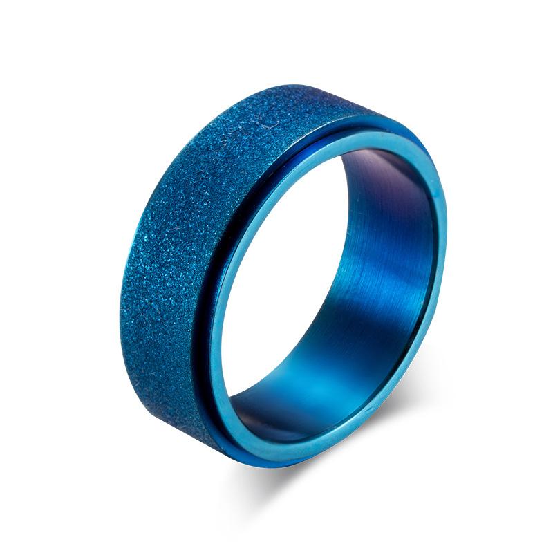 Titanium Steel Frosted Rotating Ring Stainless Steel Diamond Sand Anxiety Relieving and Stress Relieving Ring