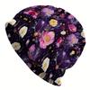 A Unisex Street-Style Knitted Hat with a Floral Theme - Featuring Vibrant Multicolored Flower Patterns, Durable Knitted Fabric, Comfortable Elastic Fi
