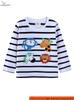 European Kids' Cartoon Embroidered Cotton Long Sleeve T-shirt