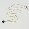 and My Jewelry 18K Natural Sapphire Necklace Solitaire Round Super Special [Your Box] Pendant, 1.0 Carat, Cut, Price! [September Birthstone] [Gift