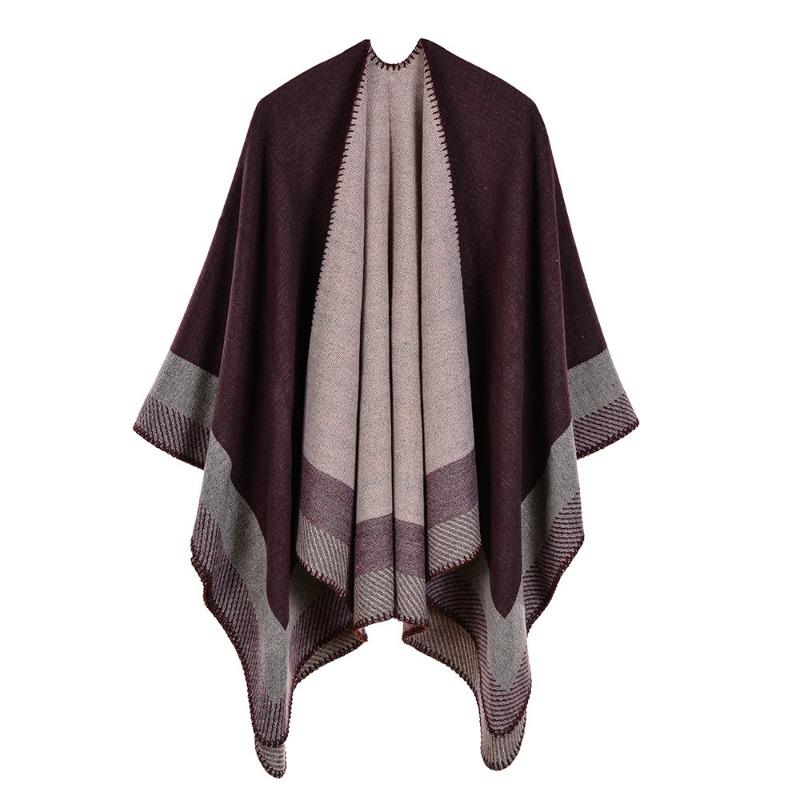New jacquard frame geometric warm shawl autumn and winter scarf lengthened thickened cape cape