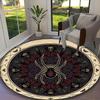 Gothic Crow Blood Skull Aura Carpet, Non-slip Office Chair Rug, Digital Print Home Round Rug, Unique Festival Decorations